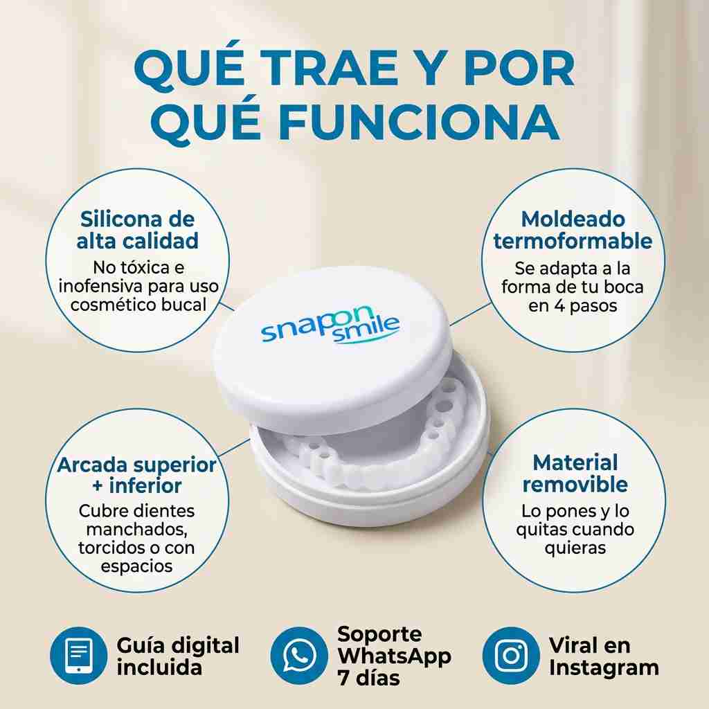 CUBRE LO QUE TE INCOMODA AL SONREÍR — SNAP ON SMILE™