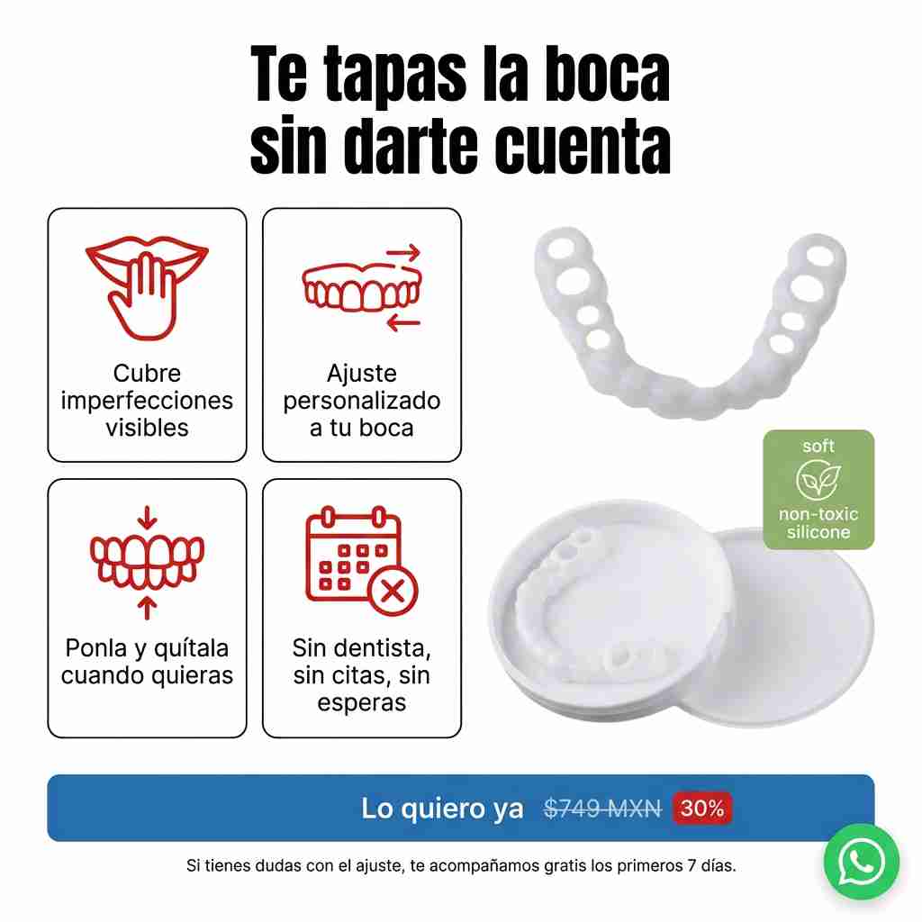 CUBRE LO QUE TE INCOMODA AL SONREÍR — SNAP ON SMILE™