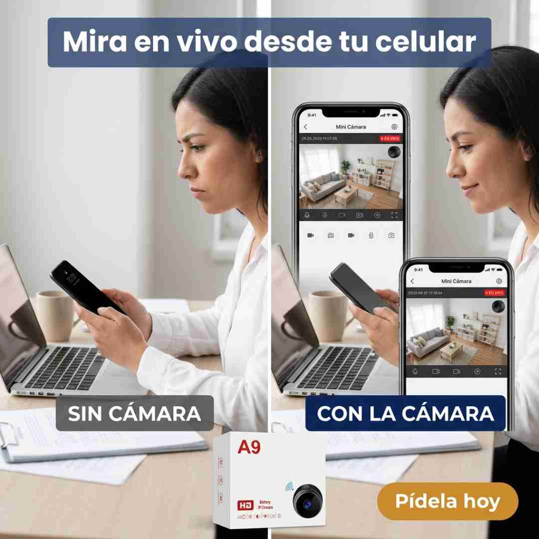 VIGILA TU CASA DESDE EL CELULAR — MINI CÁMARA HD BATTERY WIFI™
